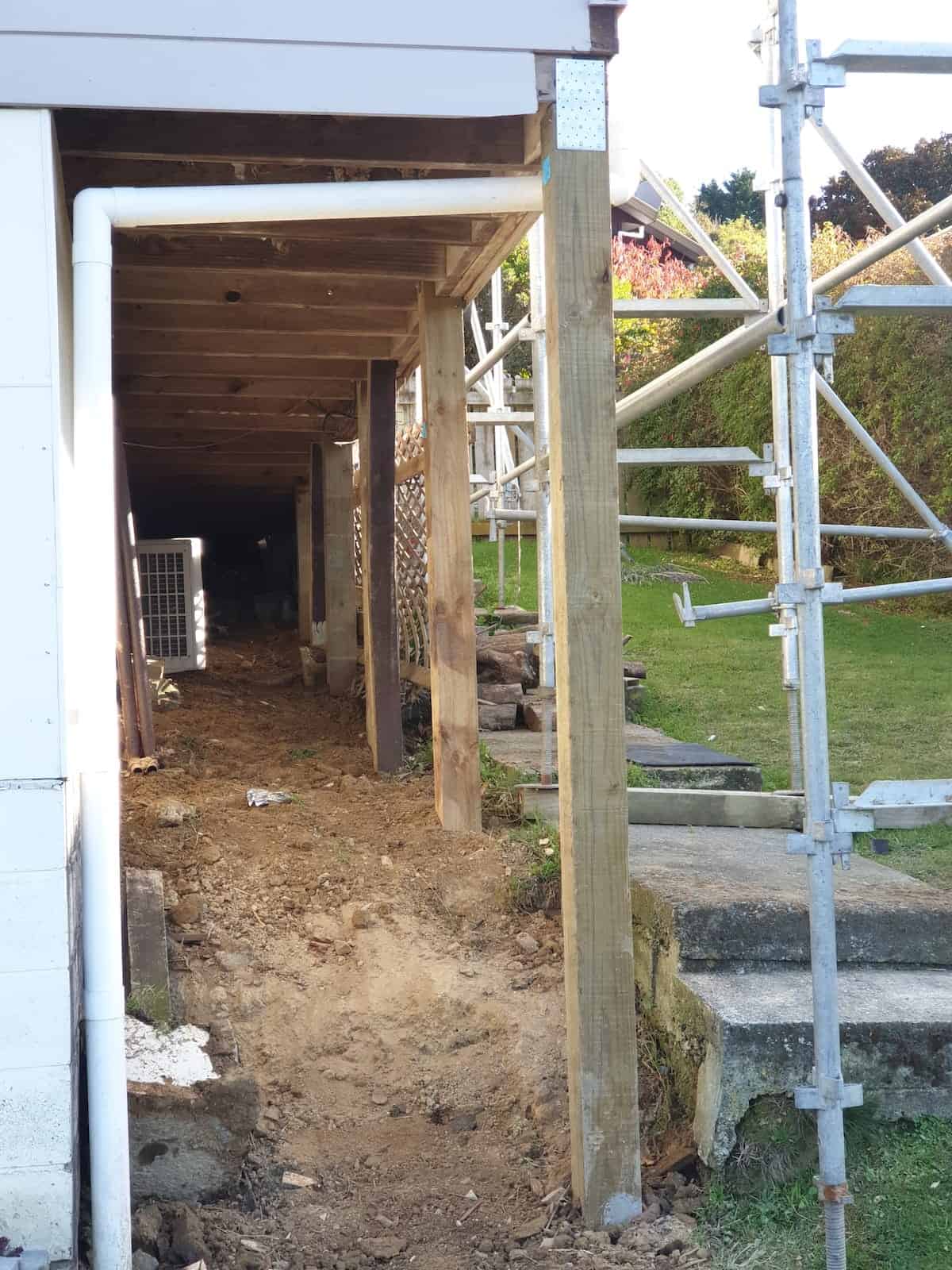 New piles installed under house Wellington